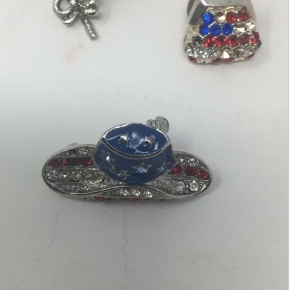 5 American Flag Red White Blue Rhinestone Patriot - Picture 5 of 8